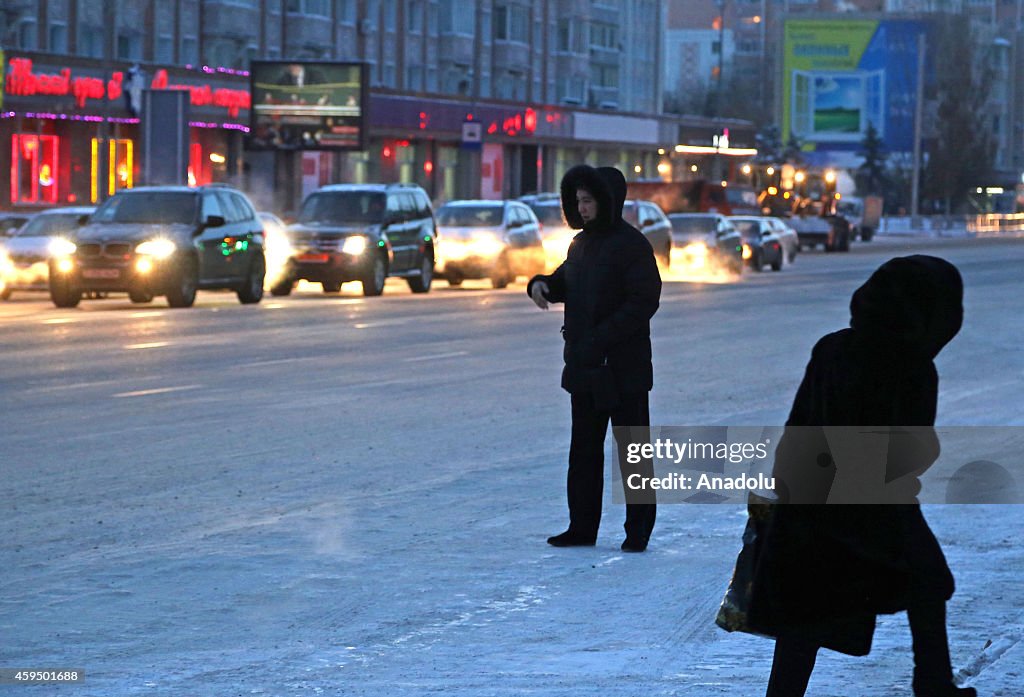 Temperature decrease in Kazakhstan