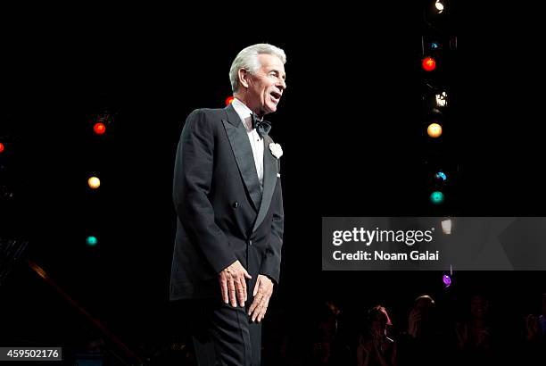 Actor James Naughton performs at the 7,486th performance of 'Chicago', the second longest running Broadway show of all time at Ambassador Theater on...