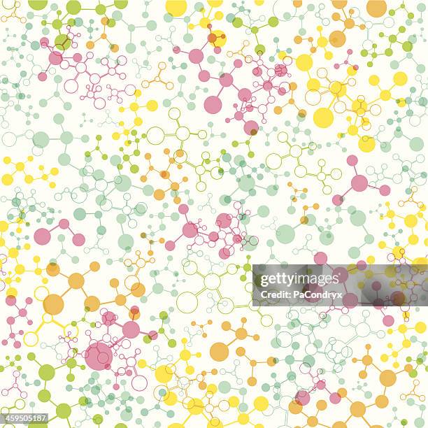 abstract molecular seamless pattern - molecular structures stock illustrations