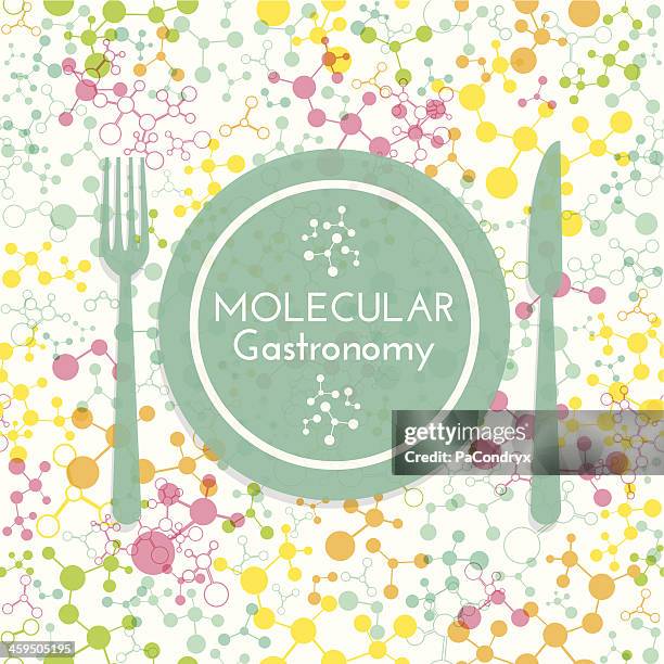 molecular gastronomy on seamless pattern background - molecular gastronomy stock illustrations