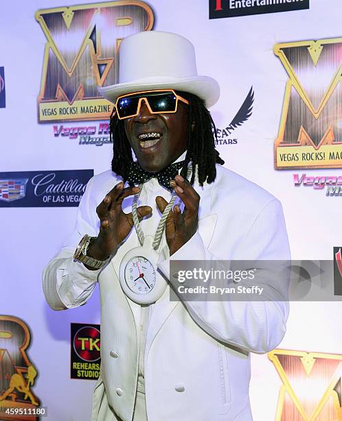 Rapper Flavor Flav arrives at The 5th annual Vegas Rocks! Magazine Music Awards at The Pearl Concert Theater at the Palms Casino Resort on November...