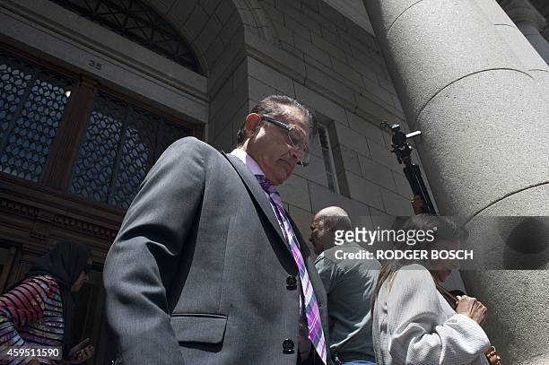 Vinod Hindocha, father of murder victim, Anni Dewani, leaves the Western Cape High court, after attending his son-in-law, Shrien Dewani's trial on...