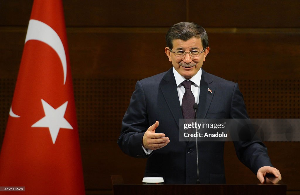 Turkish Prime Minister Ahmet Davutoglu...