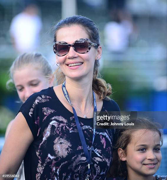 Victoria Lemigova, Julia Lemigova and Emma Lemigova participate in the 25th Annual Chris Evert/Raymond James Pro-Celebrity Tennis Classic at Delray...