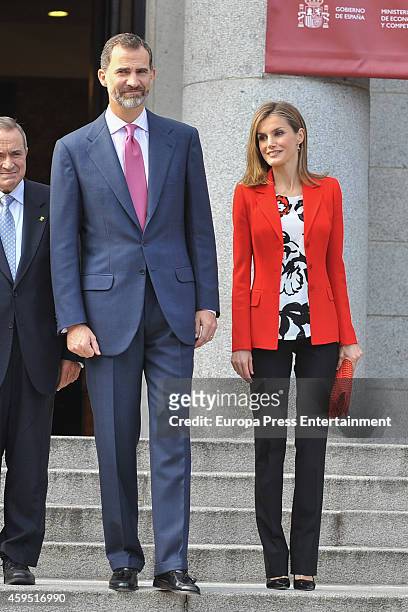 King Felipe VI of Spain and Queen Letizia of Spain attend the 75th aniversary of CSIC at CSIC headquarters on November 24, 2014 in Madrid, Spain.