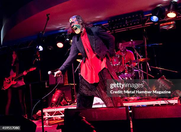 Frontman Arthur Brown of psychedelic rock group The Crazy World Of Arthur Brown performing live on stage at the 2013 Hard Rock Hell festival in...