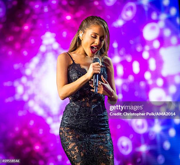 Recording artist Ariana Grande performs onstage at the 2014 American Music Awards at Nokia Theatre L.A. Live on November 23, 2014 in Los Angeles,...