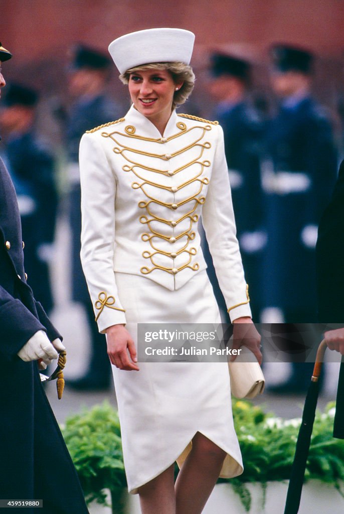 Charles, Princes of Wales, and Diana, Princess of Wales, welcome King Fahd of Saudi Arabia on a State visit to the UK.