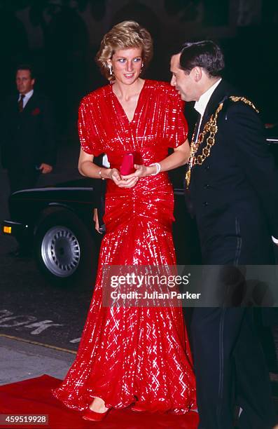 Diana Princess of Wales attends the Premiere of When Harry met Sally, in London's West End, on November 30, 1989 in London, United Kingdom.