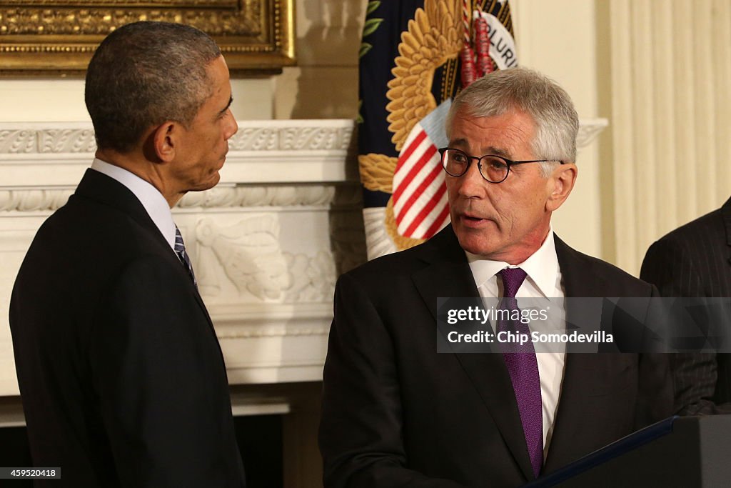 Obama Announces Resignation Of Chuck Hagel As Defense Secretary