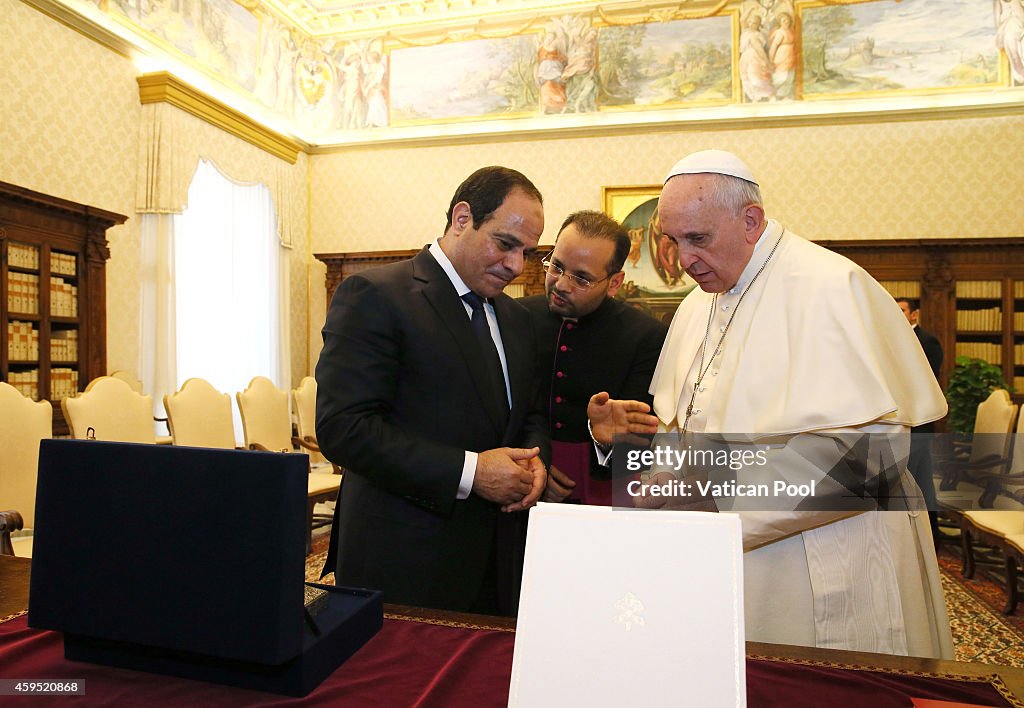 Pope Francis Meets President Of Egypt Abd Al-Fattah Al-Sisi