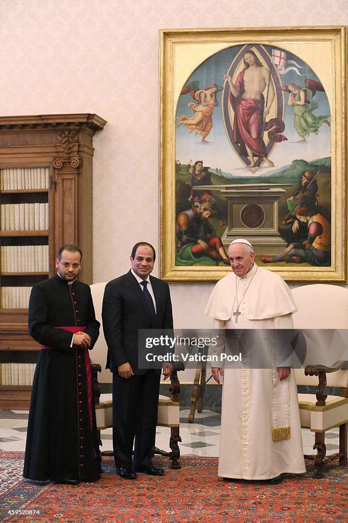 Pope Francis Meets President Of Egypt Abd Al-Fattah Al-Sisi