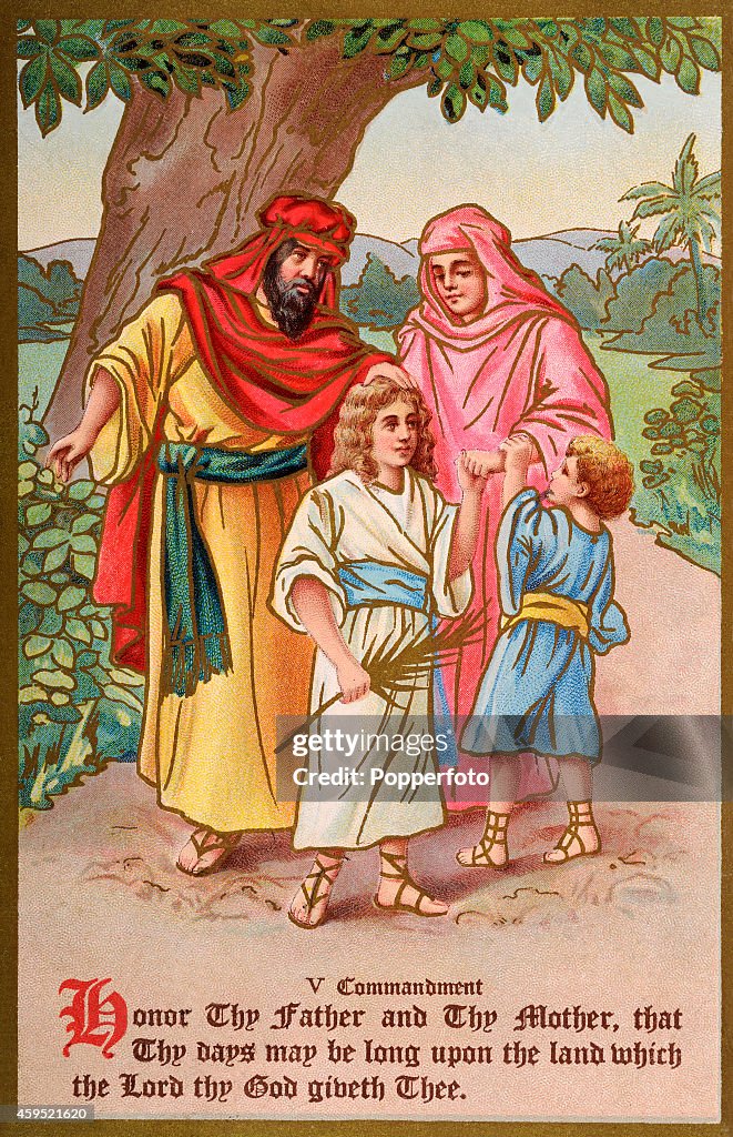 Number 5 Commandments A vintage illustration featuring the Fifth Commandment,