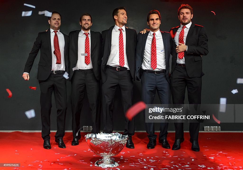 TENNIS-DAVIS-CUP-SUI-CEREMONY