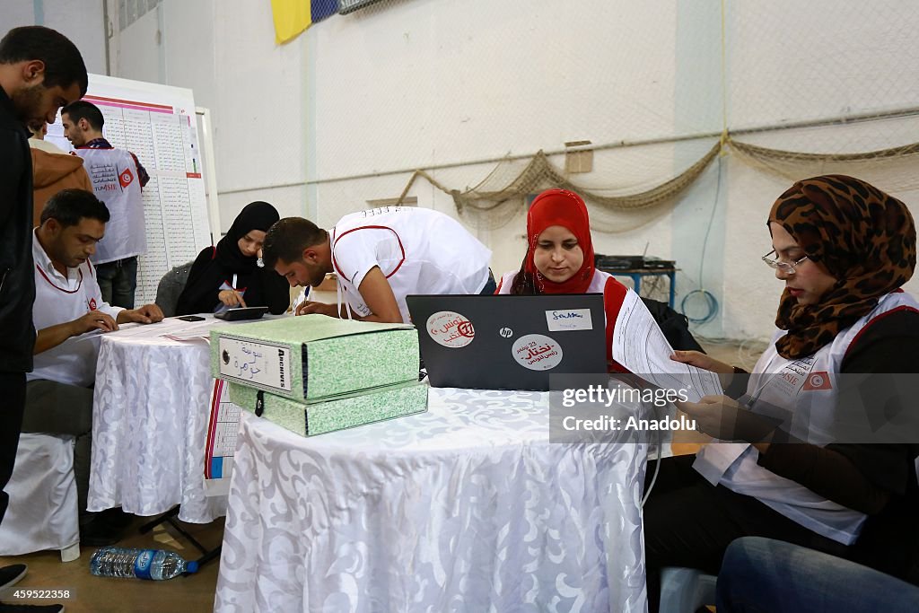 Vote counting for presidential elections in Tunisia's Sousse city