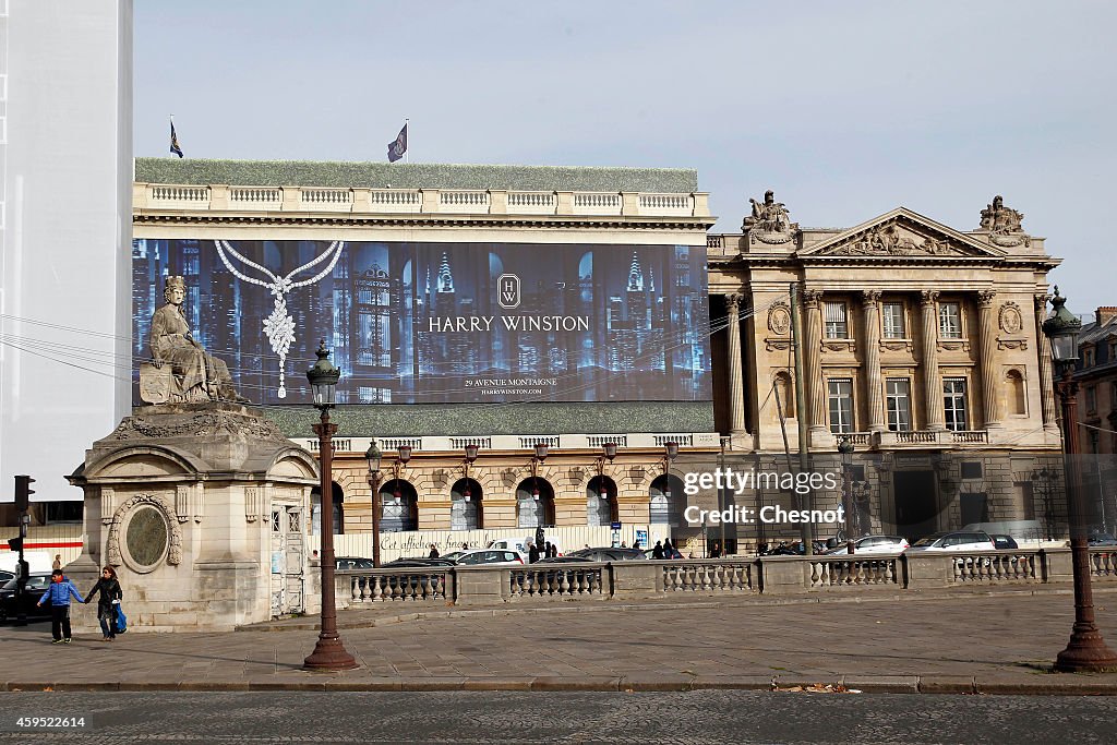 Advertising Displayed On Paris Old Buildings