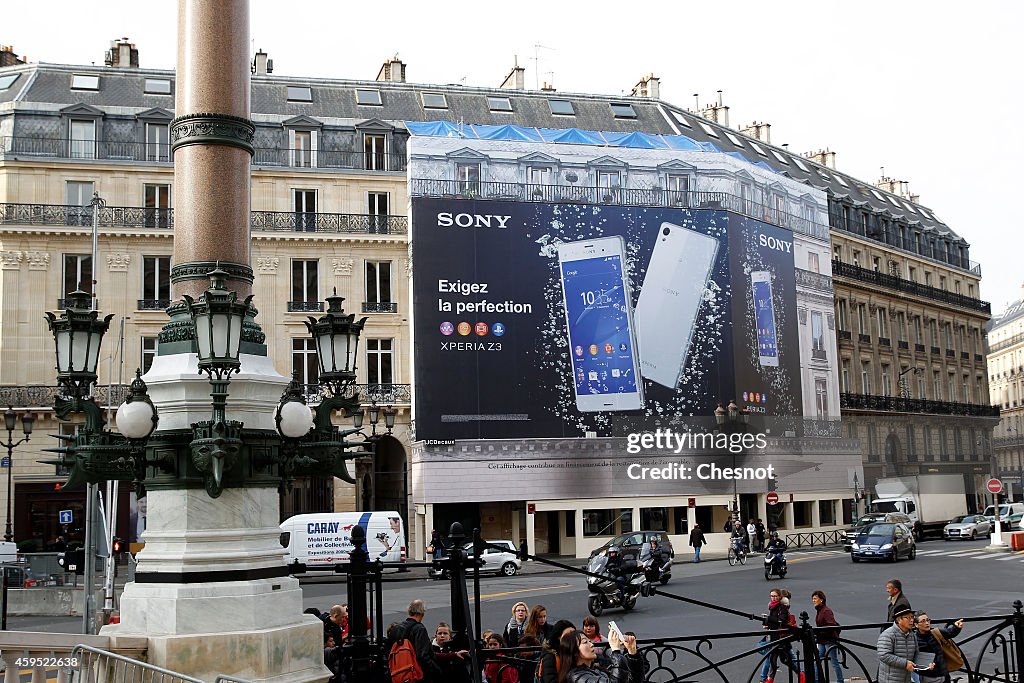 Advertising Displayed On Paris Old Buildings