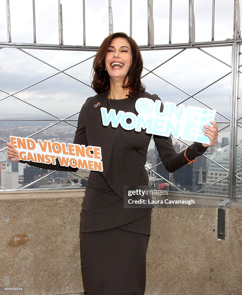 Teri Hatcher, Ban Ki-moon and Phumzile Mlambo-Ngcuka Light The Empire State Building