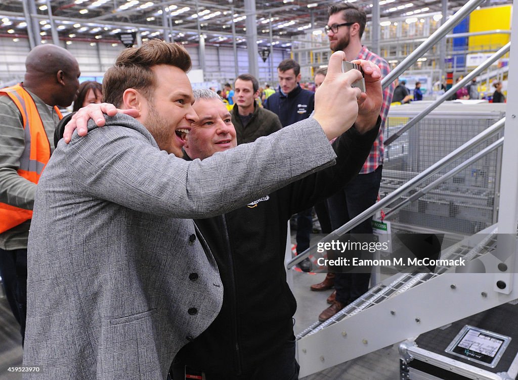 Olly Murs Visits Amazon's Hemel Hempstead Fulfilment Centre During Black Friday Deals Week