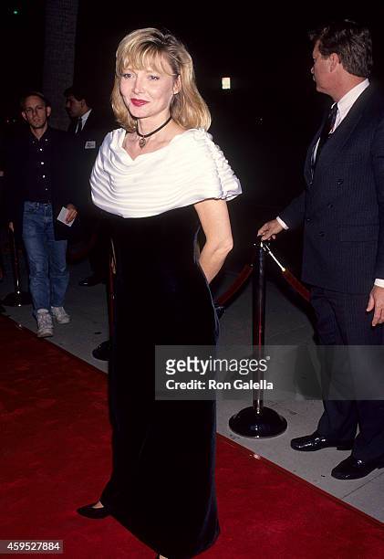 Actress Cindy Morgan attend the "Geronimo: An American Legend" Beverly Hills Premiere on December 2, 1993 at the Samuel Goldwyn Theatre in Beverly...