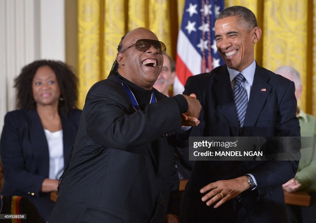 US-POLITICS-MEDAL OF FREEDOM-STEVIE WONDER