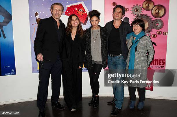 Lambert Wilson, Virginie Ledoyen, Marie Amachoukeli, Jean Bernard Marlin and Pascale Faure attend the 'Courts Devant ' - 10th Anniversary of Short...