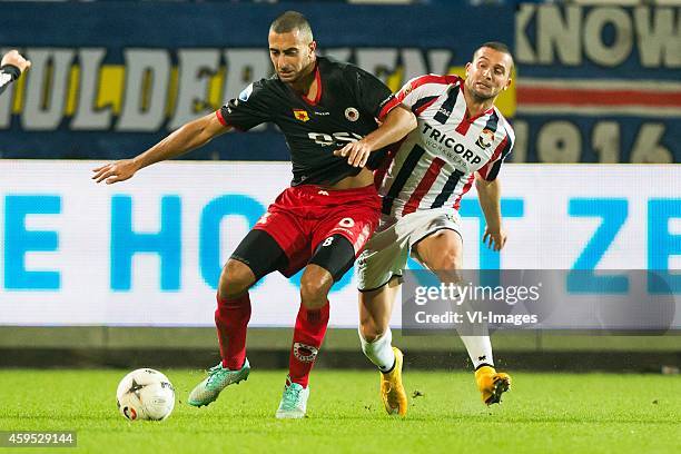 Adil Auassar of Excelsior, Ben Sahar of Willem II during the Dutch Eredivisie match between Willem II Tilburg and Excelsior Rotterdam at Koning...