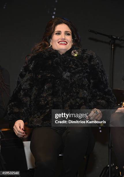 Idina Menzel performs during Bloomingdale's Holiday Window Unveiling at Bloomingdale's 59th Street Store on November 24, 2014 in New York City.