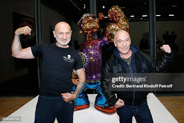 Artists Pierre & Gilles attend the 'Jeff Koons' Retrospective Exhibition : Opening Evening at Beaubourg on November 24, 2014 in Paris, France.