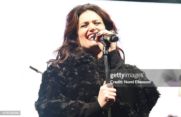 Idina Menzel performs at Bloomingdale's Holiday Window Unveiling at Bloomingdale's 59th Street Store on November 24, 2014 in New York City.