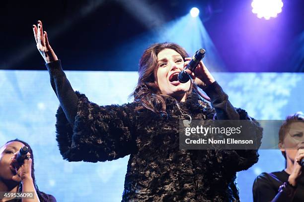 Idina Menzel performs at Bloomingdale's Holiday Window Unveiling at Bloomingdale's 59th Street Store on November 24, 2014 in New York City.