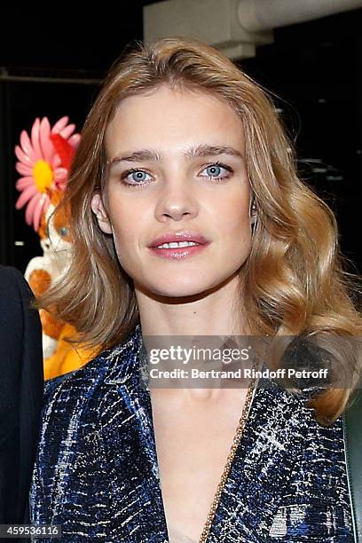 Model Natalia Vodianova attends the 'Jeff Koons' Retrospective Exhibition : Opening Evening at Beaubourg on November 24, 2014 in Paris, France.