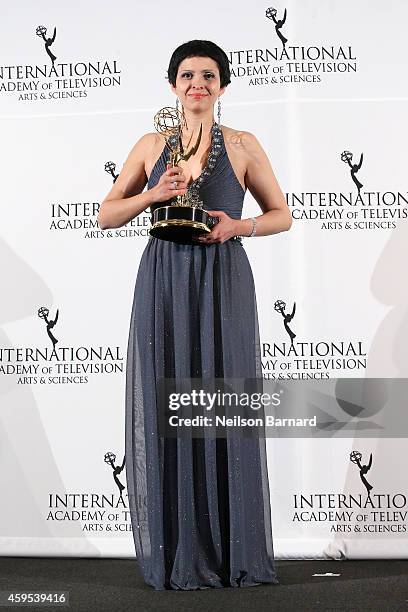 Emmy Award winner for Documentary "Frihet bakom galler" Co-director and producer Maryam Ebrahimi poses for a photo during the 2014 International...