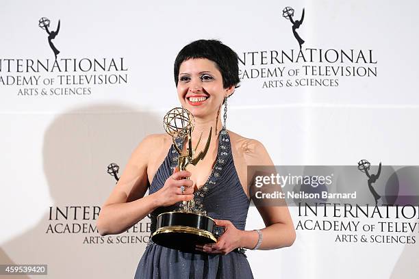 Emmy Award winner for Documentary "Frihet bakom galler" Co-director and producer Maryam Ebrahimi poses for a photo during the 2014 International...