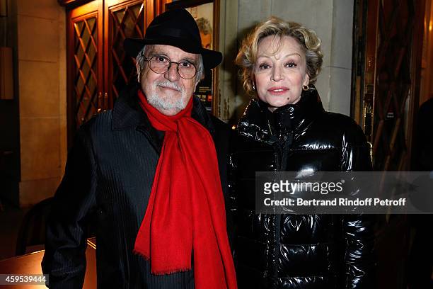Caroline Silhol and her husband Jean-Louis Livi attend the 'Ma Vie Revee' : Michel Boujenah One Man Show at Theatre Edouard VII on November 24, 2014...