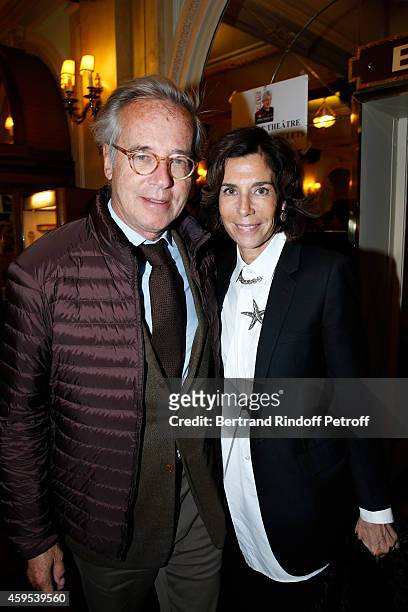 Writer Christine Orban and husband editor Olivier Orban attend the 'Ma Vie Revee' : Michel Boujenah One Man Show at Theatre Edouard VII on November...