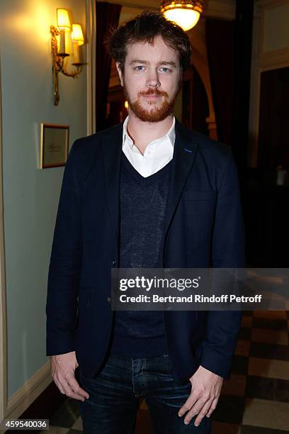 Actor Gael Giraudeau poses after the 'Ma Vie Revee' : Michel Boujenah One Man Show at Theatre Edouard VII on November 24, 2014 in Paris, France.