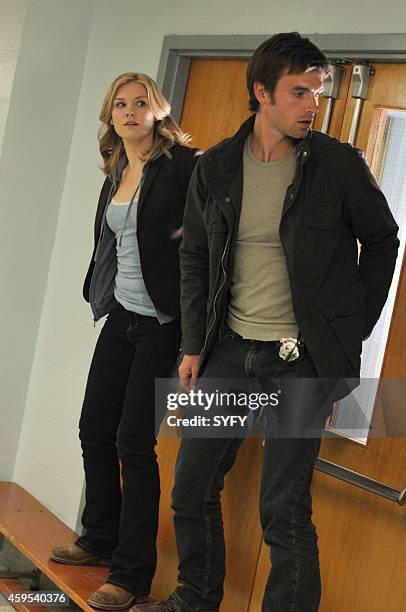 Butterfly" -- Pictured: Emily Rose as Audrey Parker, Lucas Bryant as Nathan Wournos -- Photo by: Chris Reardon/Syfy