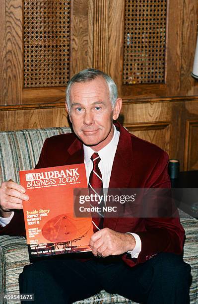 Pictured: Host Johnny Carson in 1983 --