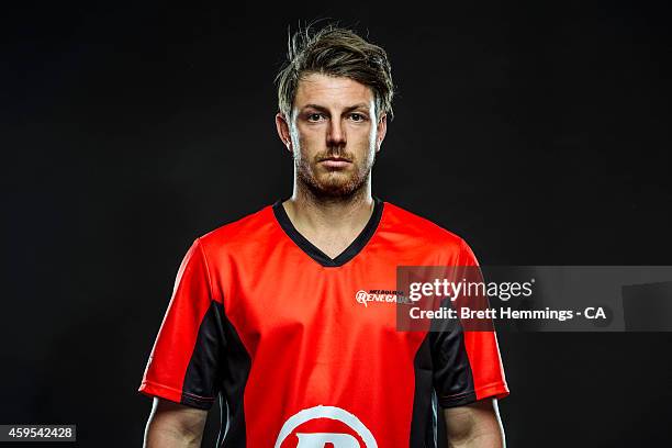 James Pattinson of the Melbourne Renegades poses during the 2014/15 Big Bash League portrait session on August 11, 2014 in Sydney, Australia.