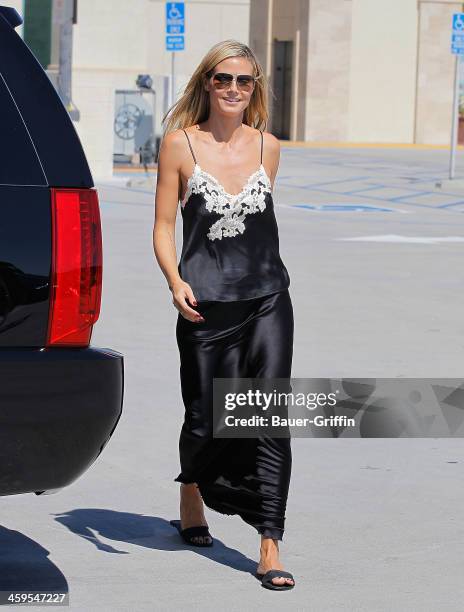 Heidi Klum takes her kids to shop for painting and school supplies on September 07, 2013 in Los Angeles, California.