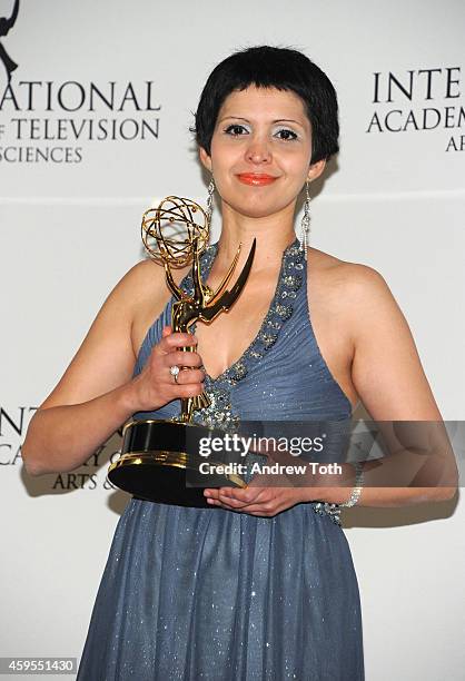 Emmy Award winner for Documentary 'Frihet bakom galler ' Co-director and producer Maryam Ebrahimi attends the 2014 International Academy of...