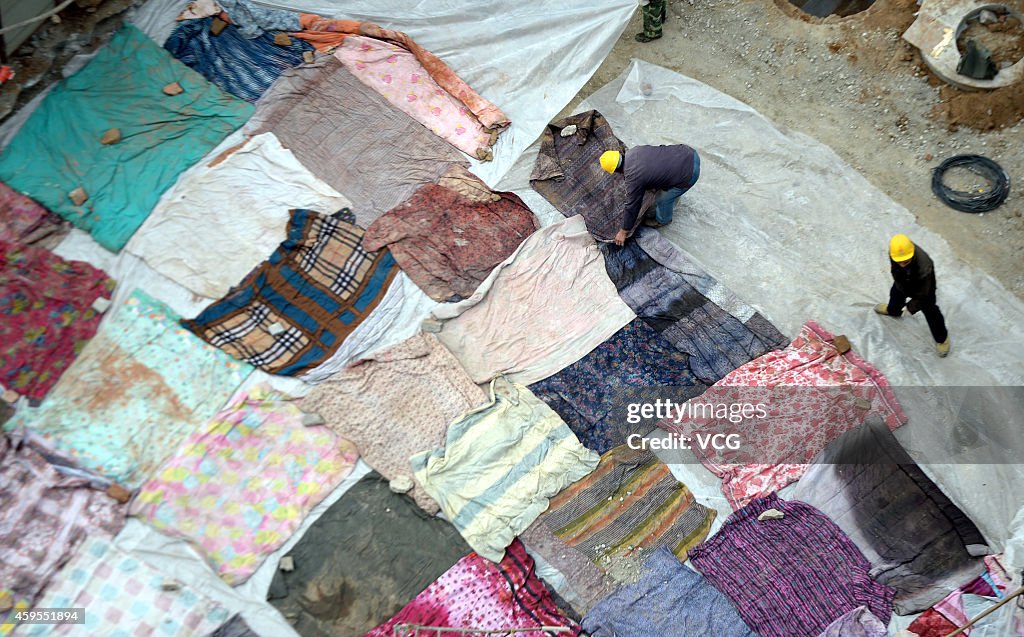 Road Fulls Of Cotton Quilts In Jinan