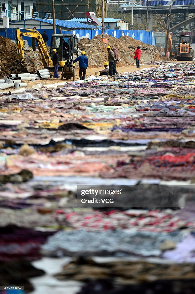 Road Fulls Of Cotton Quilts In Jinan