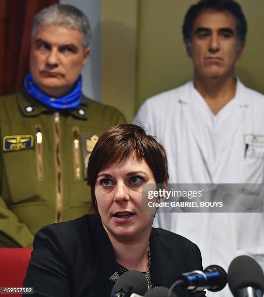 Cecilia Strada, president of Emergency and wife of the charity's founder, speaks during a news conference at the Lazzaro Spallanzani Institute in...