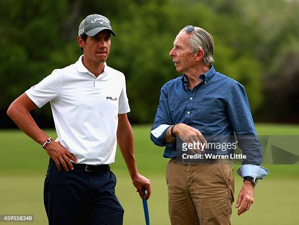 Golf in Abu Dhabi Ambassador, Matteo Manassero of Italy and Peter German, Abu Dhabi HSBC Championship Tournament Director host a lunch and course...