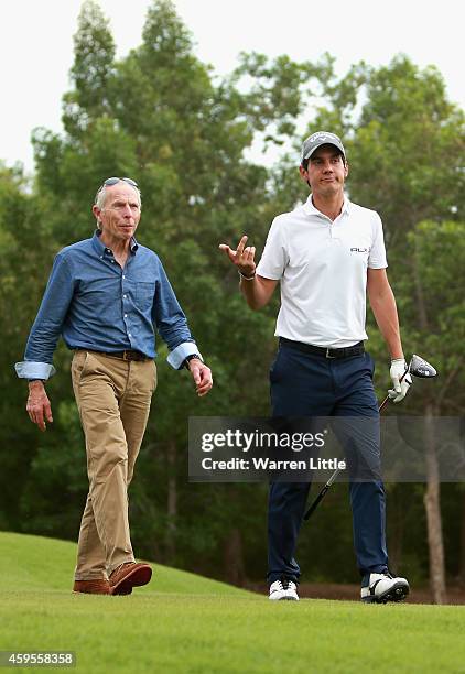 Golf in Abu Dhabi Ambassador, Matteo Manassero of Italy and Peter German, Abu Dhabi HSBC Championship Tournament Director host a lunch and course...