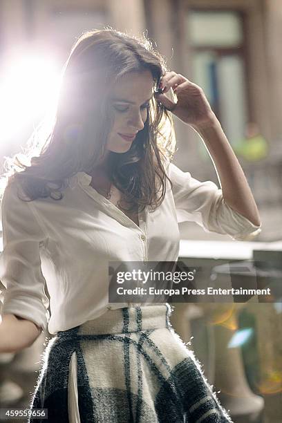 Model and actres Mar Saura attends the set filming of the campaign 'Vivir es increible' on November 24, 2014 in Mexico City, Mexico.