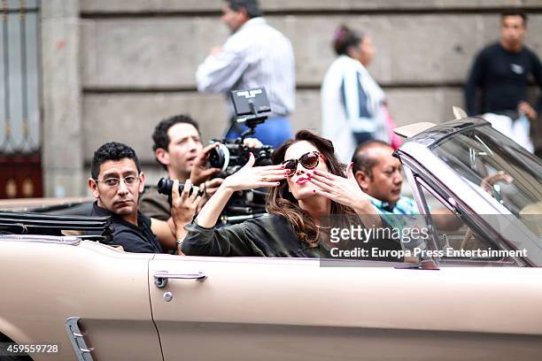 Model and actres Mar Saura attends the set filming of the campaign 'Vivir es increible' on November 24, 2014 in Mexico City, Mexico.
