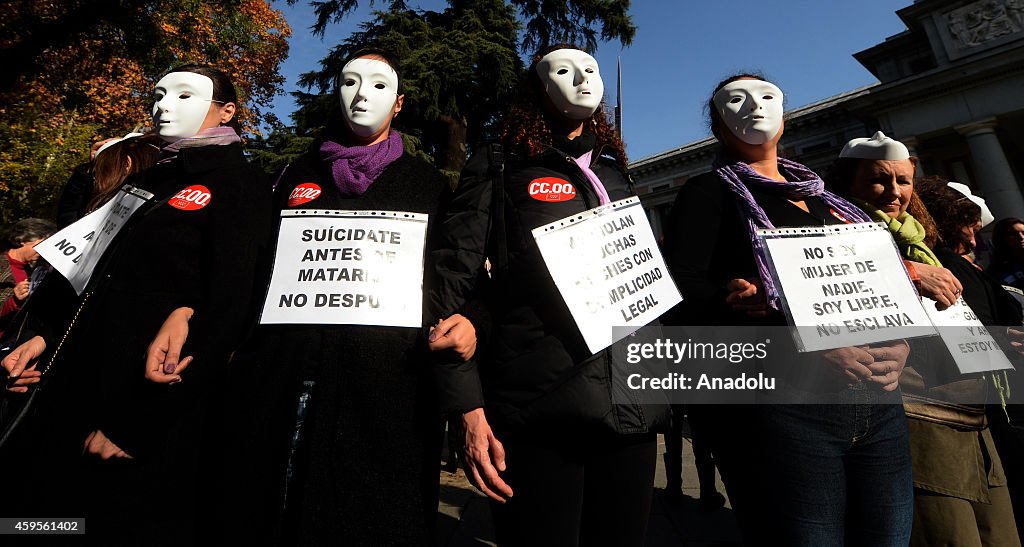 Protest against violence towards women in Madrid